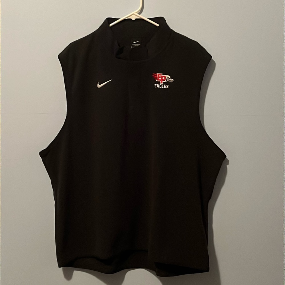 Nike Black Quarter Zip Vest w/ EP Eagles Logo